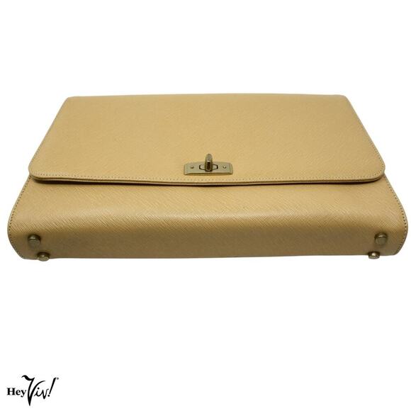 Vintage Gramercy Coach Clutch Purse Leather Made Italy Wheat Dust Bag Style 7000 - Picture 5 of 13